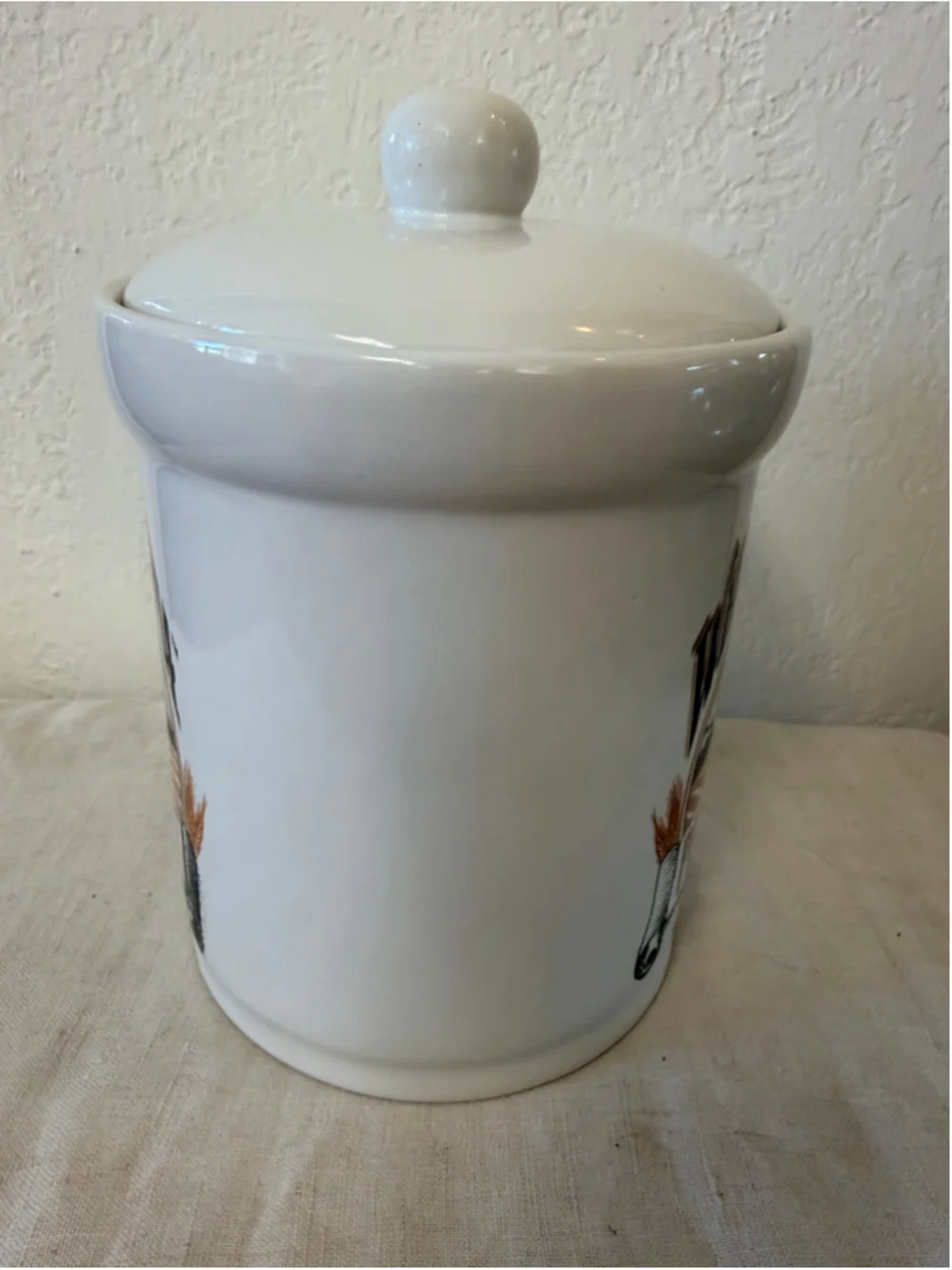 Vintage Wheat Montana Prairie Gold Canister Cookie Jar With lid